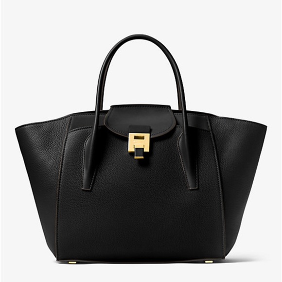 Michael Kors Collection Bancroft Large Pebbled Calf Leather Satchel - Picture 5 of 14